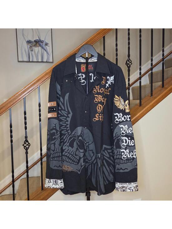 Rebel Spirit Other - Rebel Spirit a Royal Way of Life 3XL Bling Black Skull